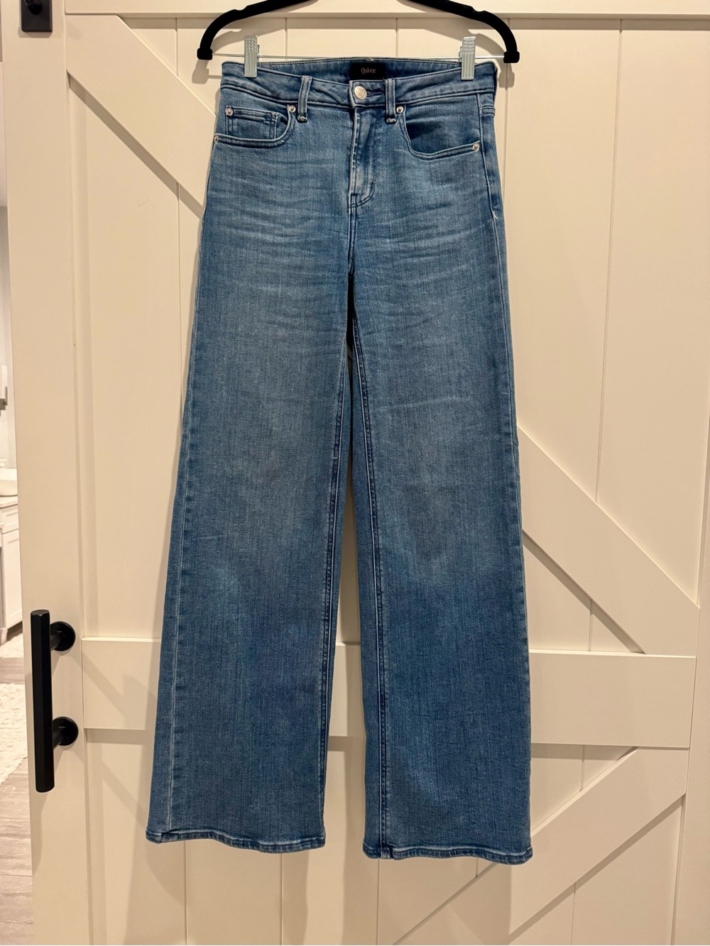 Quince Bella Wide-Leg Denim Jeans in Seaside Blue Sz 26 Length 32